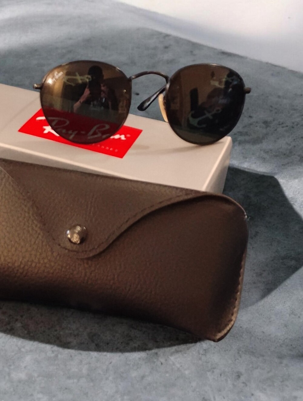 Unisex "All"Gun Metal Gray Round Sunglasses in Black Frames with Dark Lenses